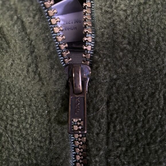 VTG Cityscape Men's XL Green Fleece Vest Full Zip 2 Horses Made Canada Foal - Picture 5 of 12